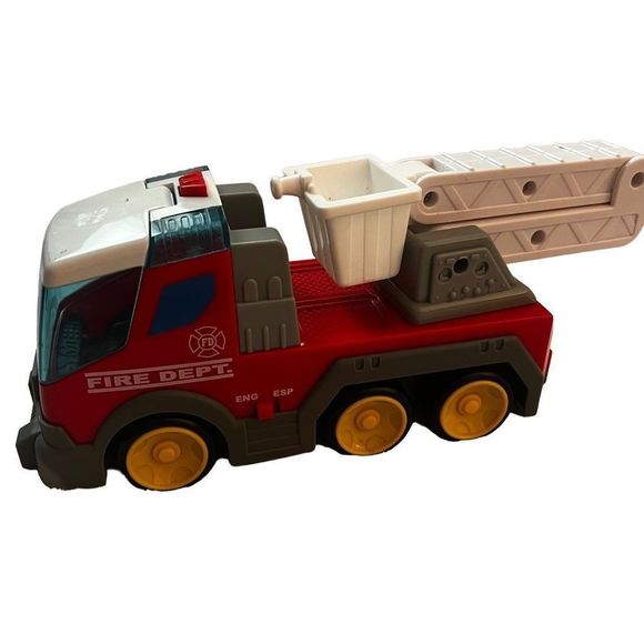 Hap-P-Kid Fire Dept Fire Rescue Truck Lights Sounds English Spanish 4 Piece Set - Picture 5 of 6